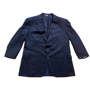 Vintage Brioni Mens Blue Check Wool/Silk Blend Augusto 2 Button Blazer- Size 46R